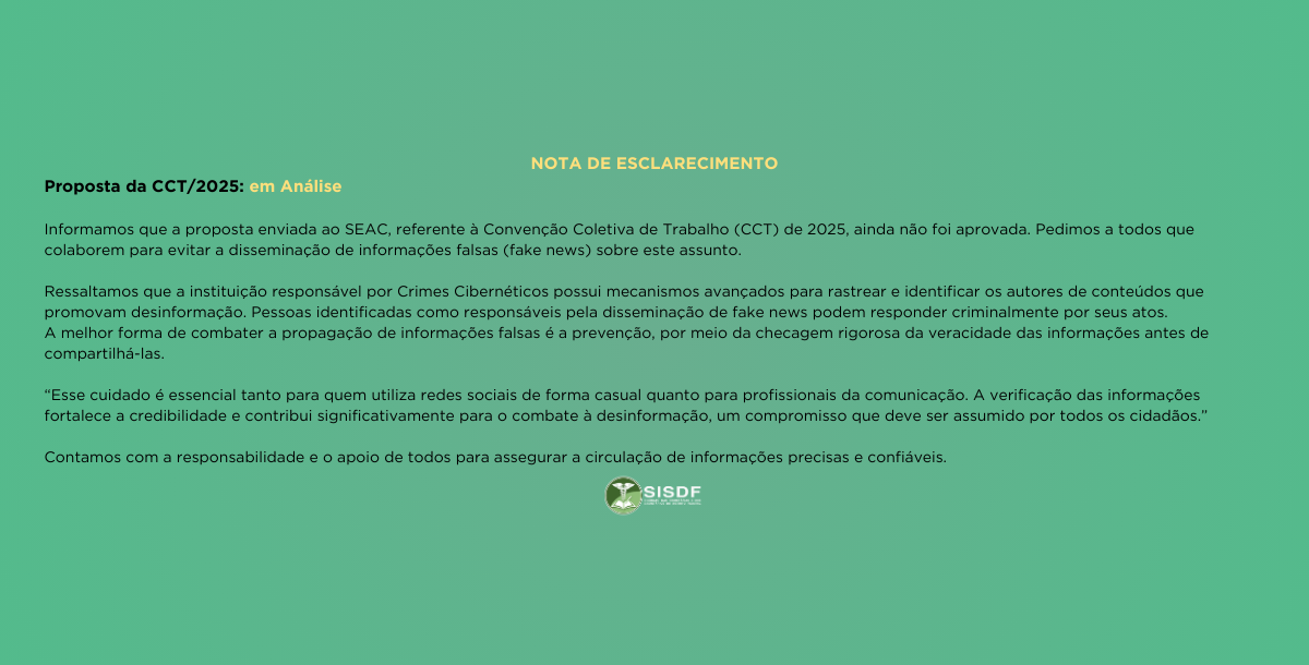 Leia mais sobre o artigo Nota de esclarecimento, proposta da CCT/2025
